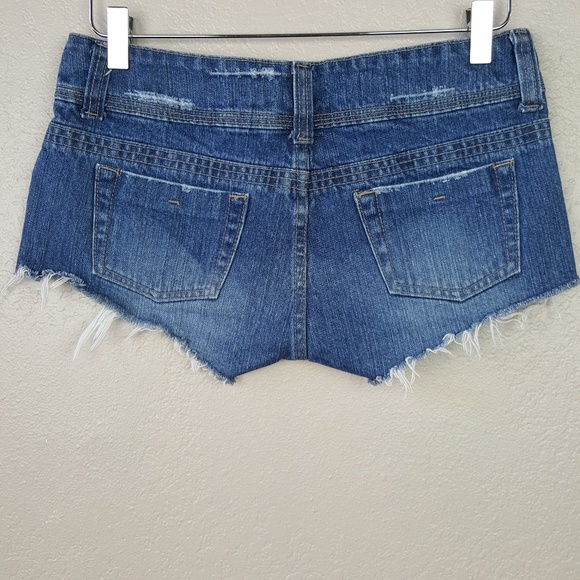 Vintage Y2K Forever 21 Cutoff Distressed Frayed Hem Denim Jean Shorts 2000s - Picture 2 of 5